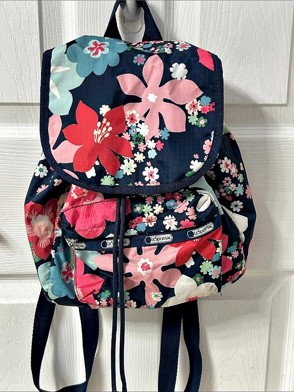 LeSportsac Floral Small Backpack in Blue & Pink Like New